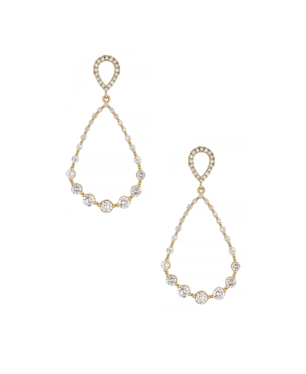 Ettika Crystal Droplet 18k Gold Plated Dangle Earrings