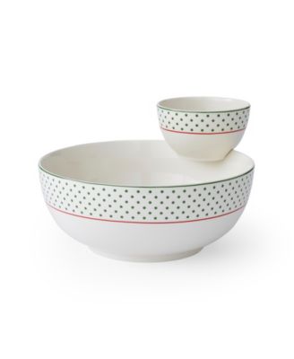 Christmas Tree Polka Dot Tiered Chip & Dip Set