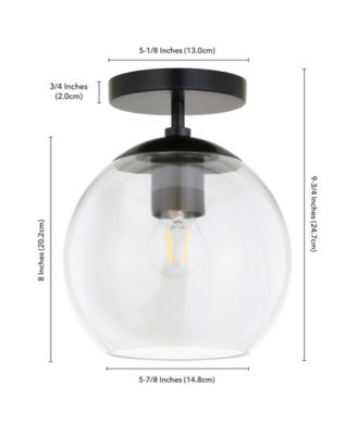 Bartlett 9" Glass Shade Wide Semi Flush Mount