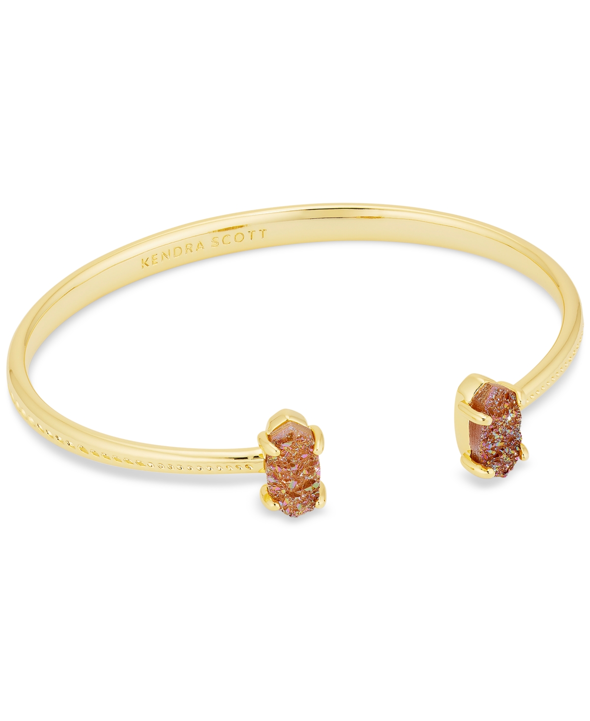 Kendra Scott 14k Gold-plate Stone Cuff Bangle Bracelet In Spice Drusy