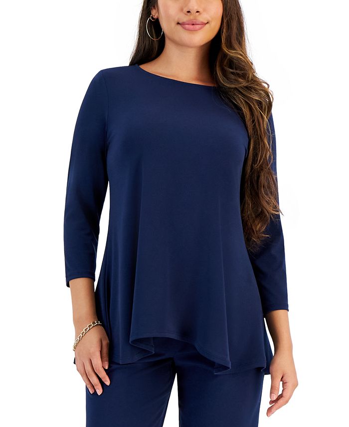 JM Collection Petites 3/4-Sleeve Top, Created for Macy's - Macy's