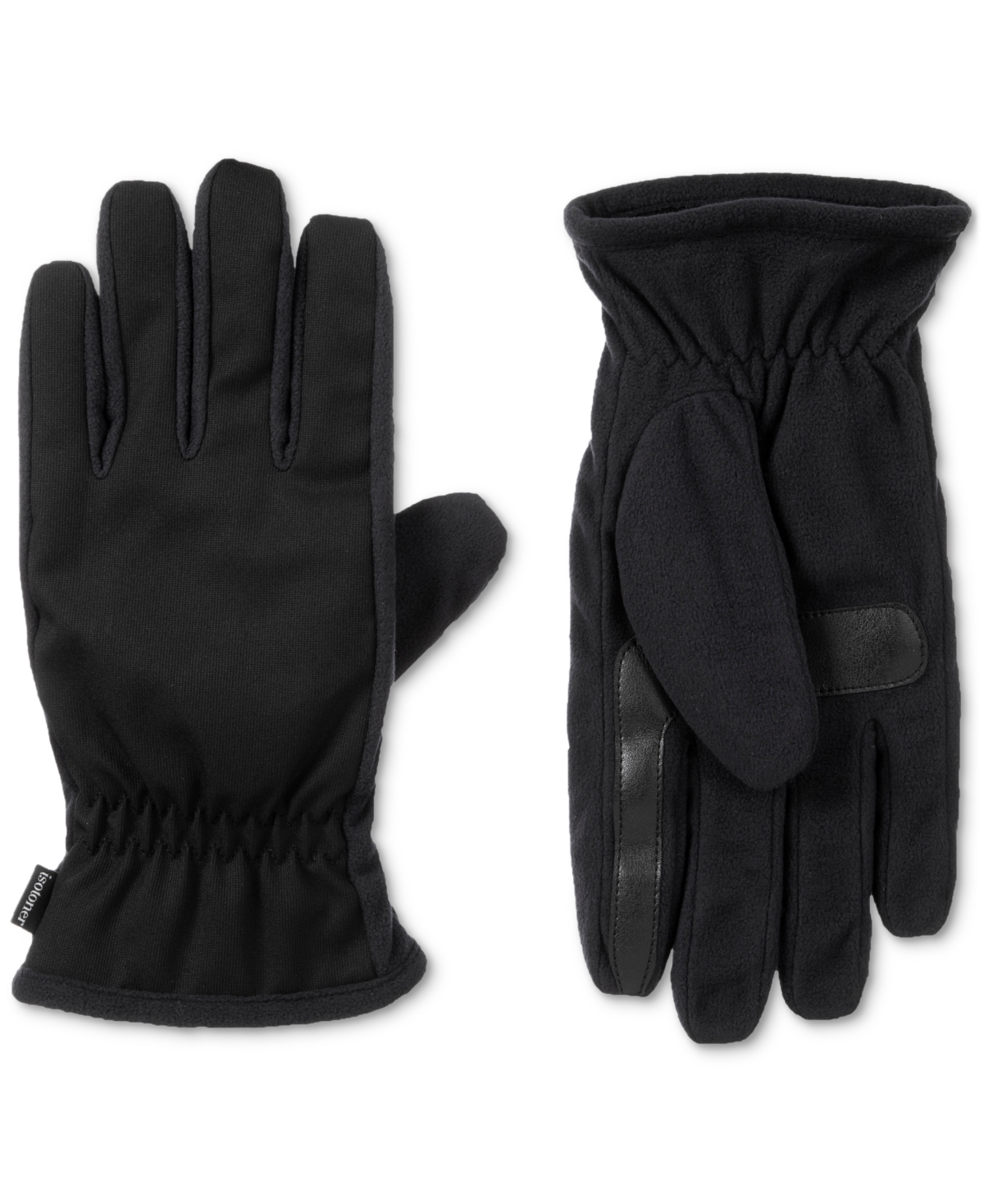Isotoner Signature Men's Touchscreen Water Repellant Stretch Gloves In Black