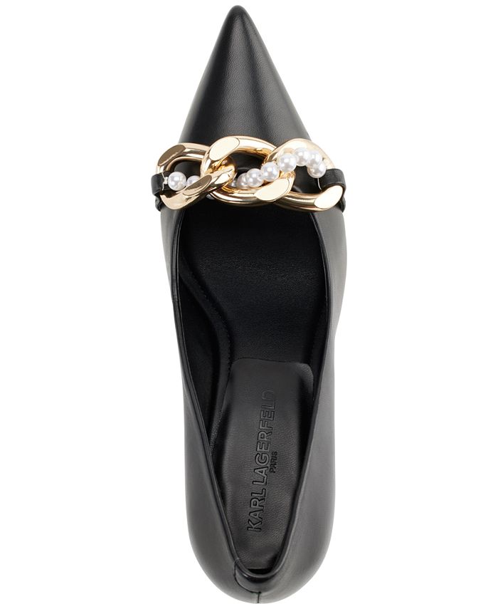 KARL LAGERFELD PARIS Women's Sera Slip-On Pointed-Toe Embellished Pumps ...