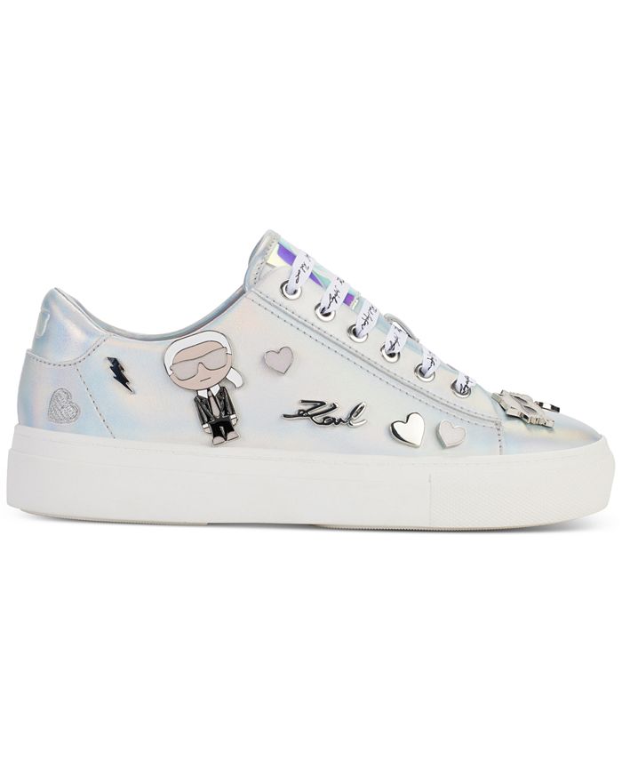 KARL LAGERFELD PARIS Women's Cate Embellished Lace-Up Low-Top Sneakers ...