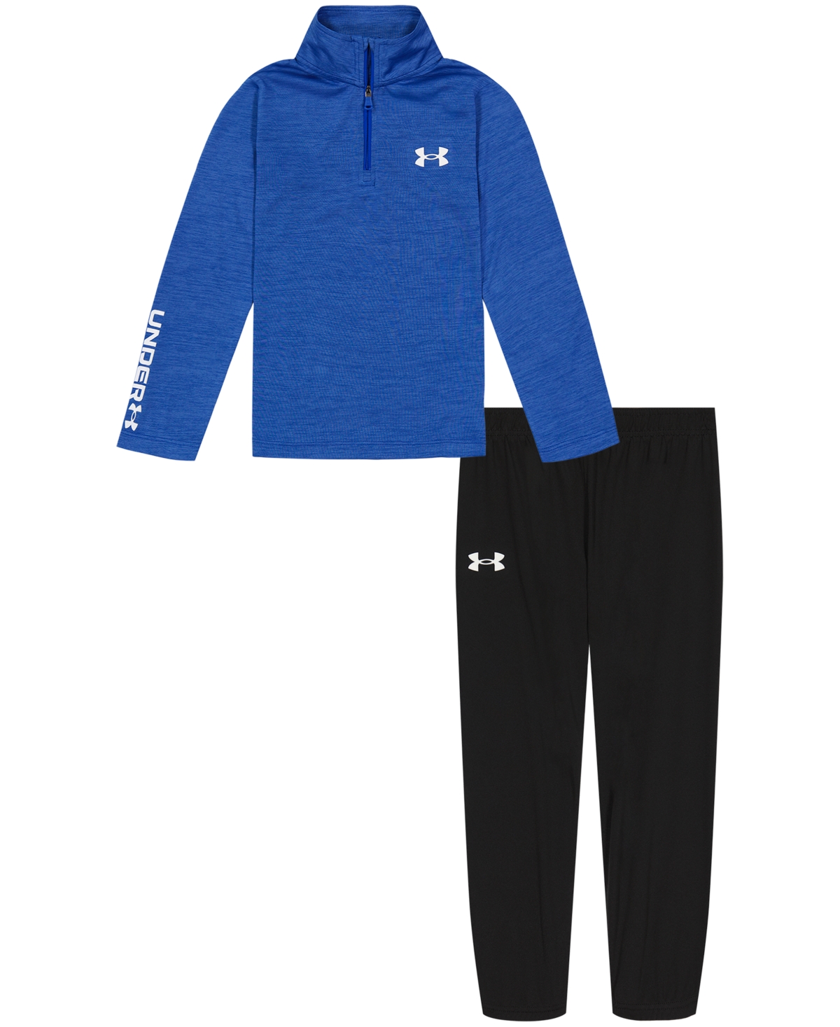 Under Armour Little Boys Branded Quarter Zip Twist Top And Joggers Set In Team Royal