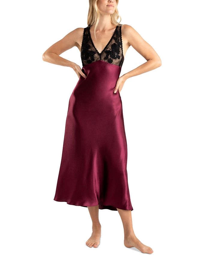 Linea Donatella Women s Enchante Lace Satin Nightgown Macy s