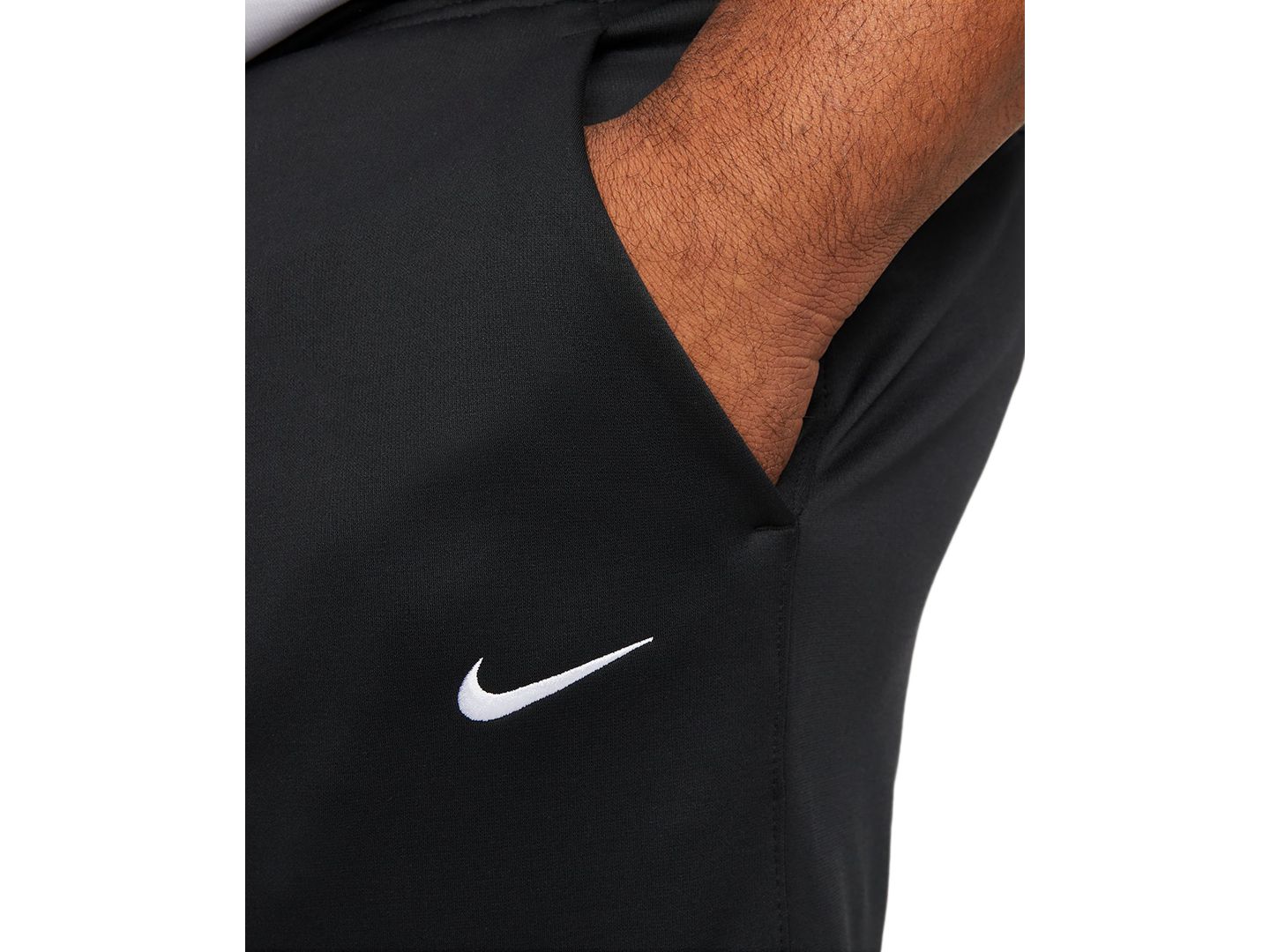 Мужские брюки Nike Regular-Fit Therma-FIT Open Hem Fitness, цвет: Чёрный / Белый — фото 6