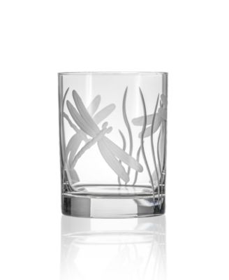 Dragonfly Double Old Fashioned Glass 13oz - Set of 4 Glasses