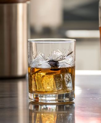 Icy Pine Double Old Fashioned Glass 13oz - Set of 4 Glasses