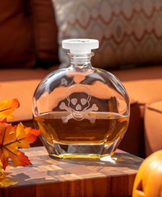 Skull And Crossbones 3 Piece Gift Set - Whiskey Decanter And Rocks Glasses