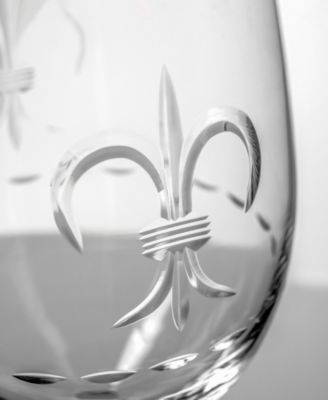 Fleur De Lis All Purpose Wine Glass 18oz - Set of 4 Glasses