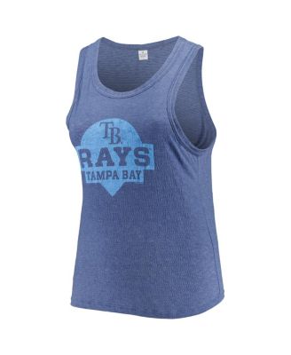 Women's Navy Tampa Bay Rays Plus Size High Neck Tri-Blend Tank Top