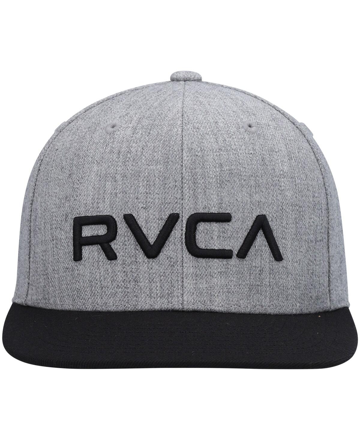 Shop Rvca Big Boys And Girls  Heathered Gray, Black Logo Twill Snapback Hat In Heathered Gray,black