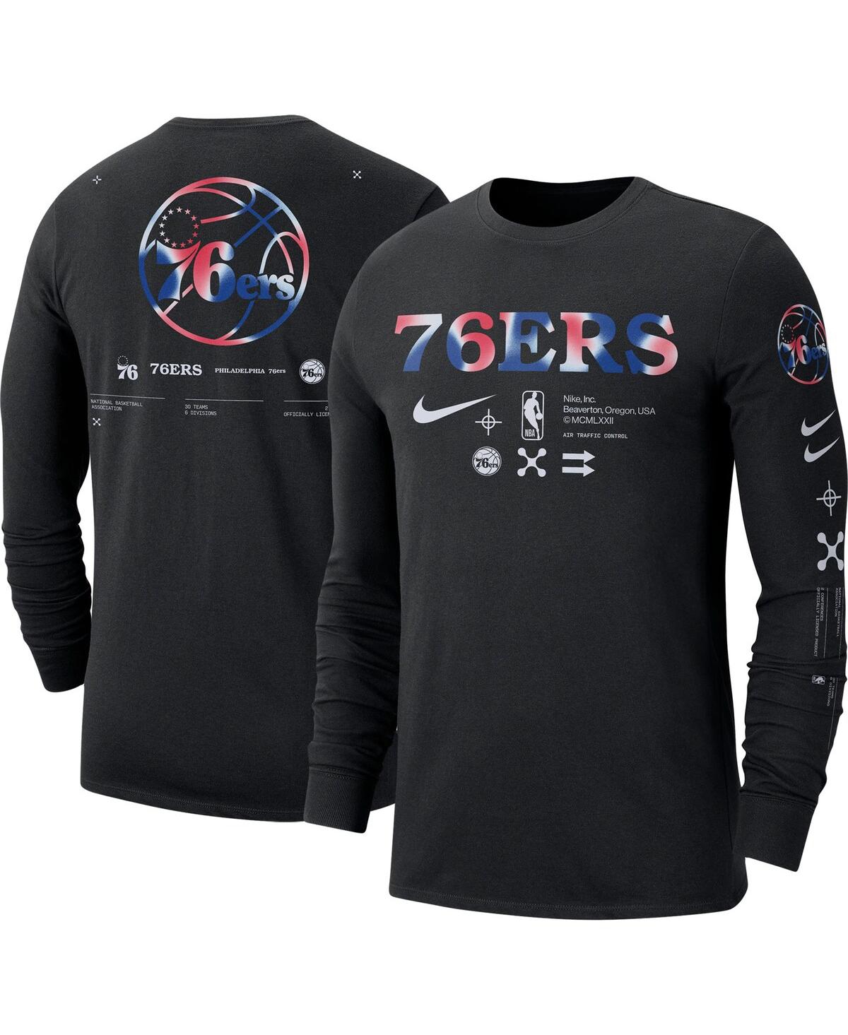 Men's NikePhiladelphia 76ers Essential Air Traffic Control Long Sleeve T-shirt - Black