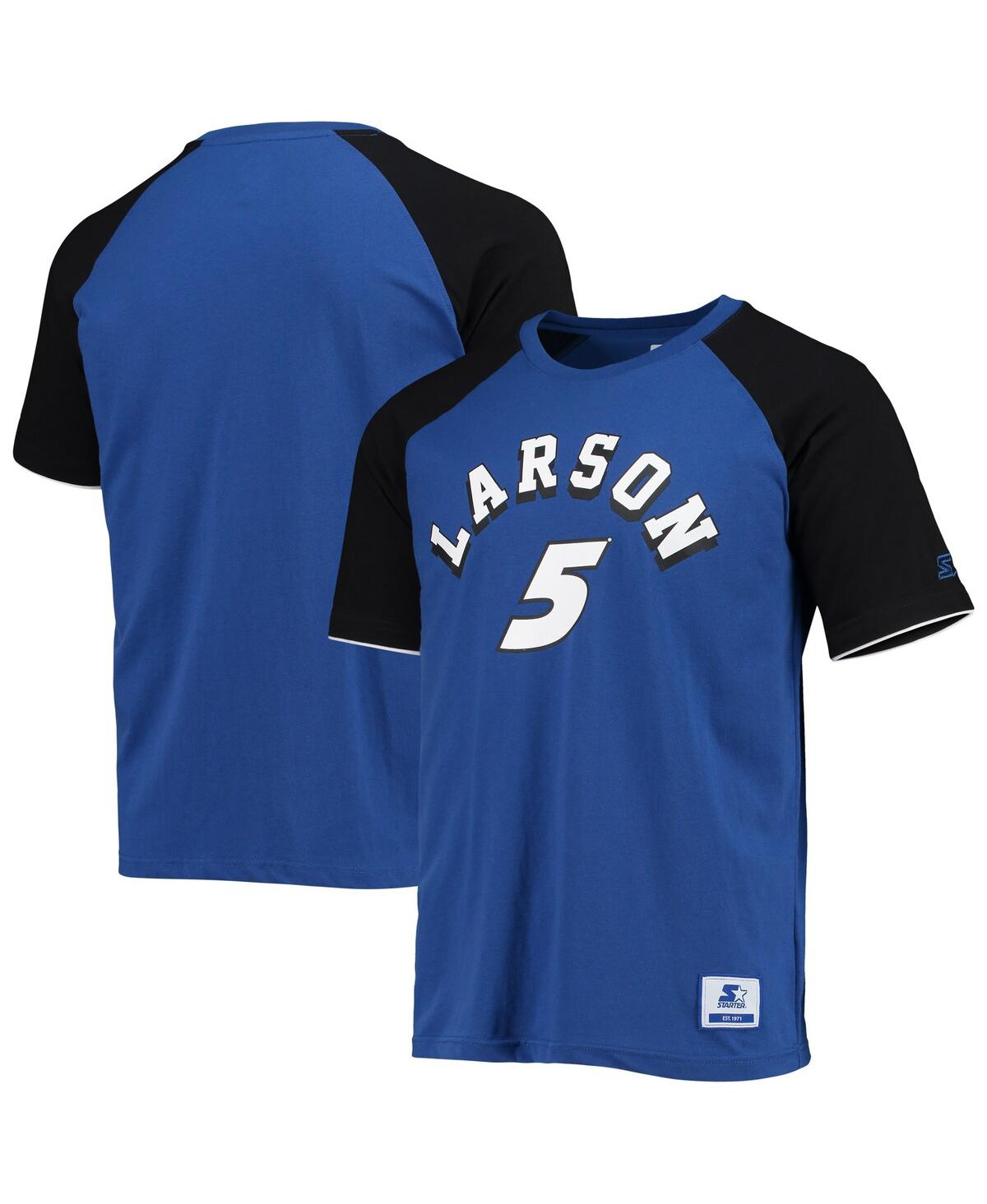 Starter Men's  Blue, Black Kyle Larson The Catcher Raglan T-shirt In Blue,black