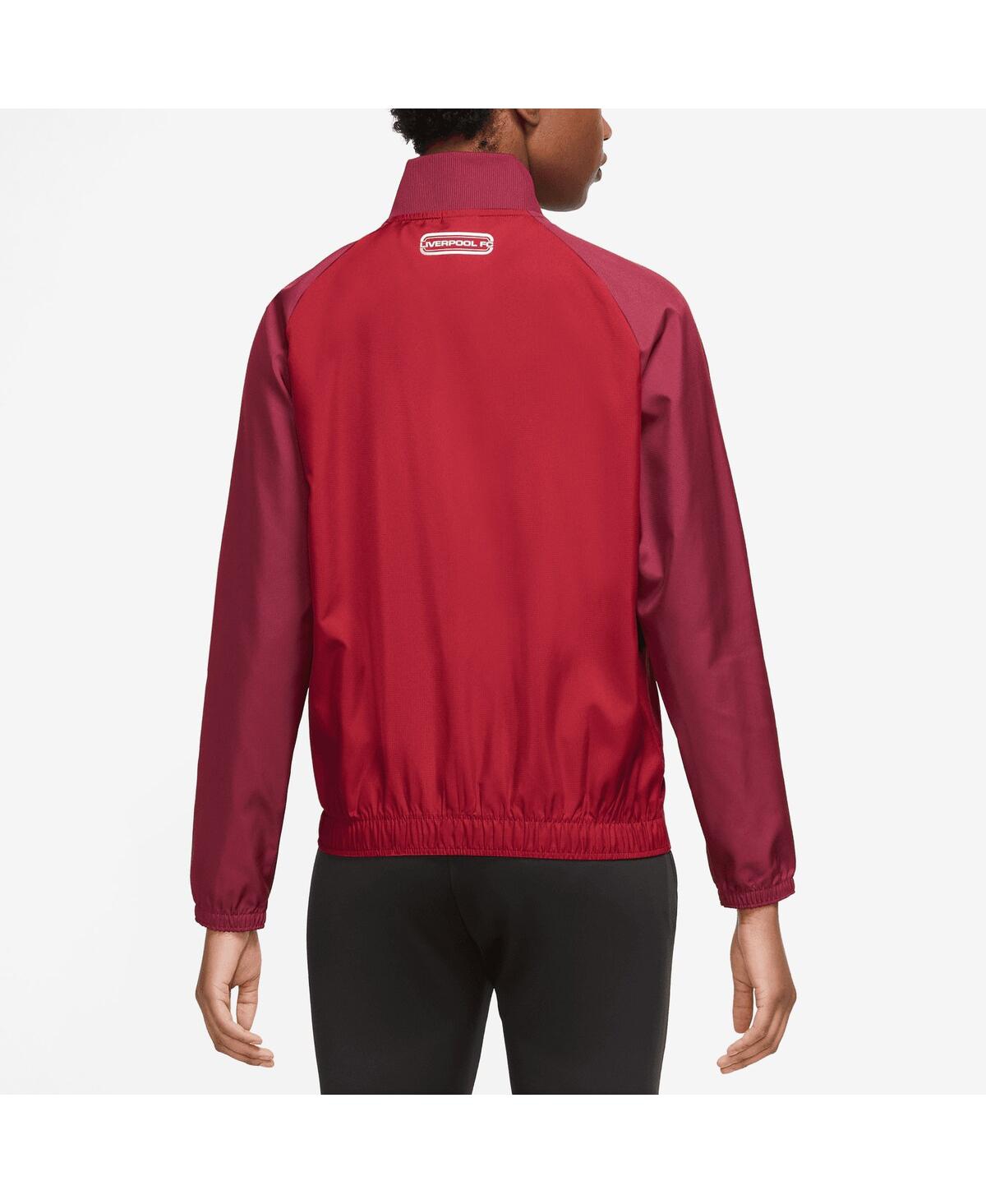 Shop Nike Women's  Red Liverpool Anthem Raglan Performance Full-zip Jacket
