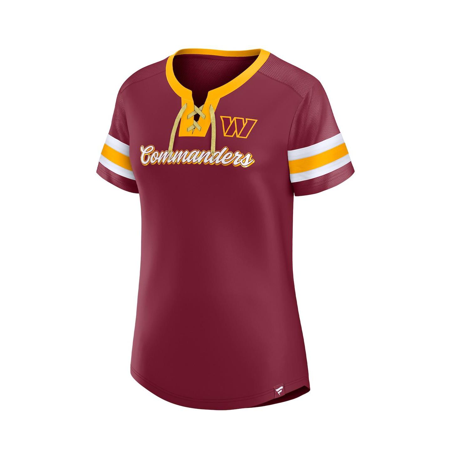 Женская футболка Fanatics Burgundy Washington Commanders Original State Lace-Up — фото 3
