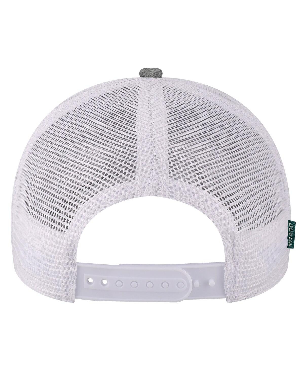 LEGACY ATHLETIC MEN'S HEATHER GRAY, WHITE BROWN BEARS ARCH TRUCKER SNAPBACK HAT 
