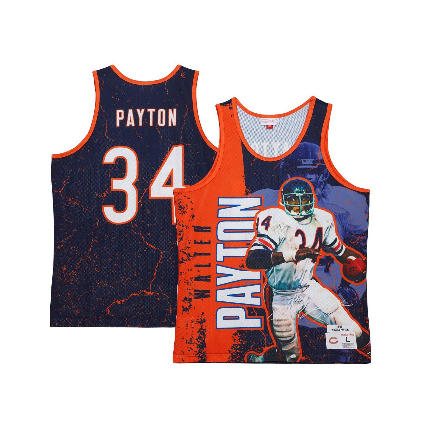 Мужской топ Mitchell & Ness Walter Payton Navy Chicago Bears 1983 Player Burst — фото 1