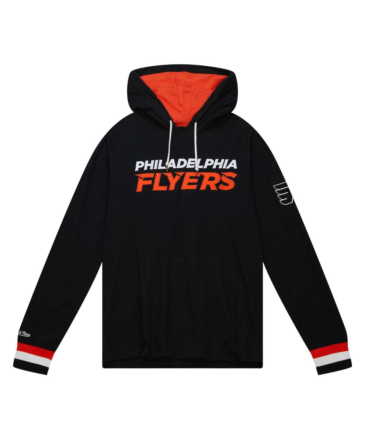 Shop Mitchell & Ness Men's  Black Philadelphia Flyers Legendary Slub Hoodie Long Sleeve T-shirt