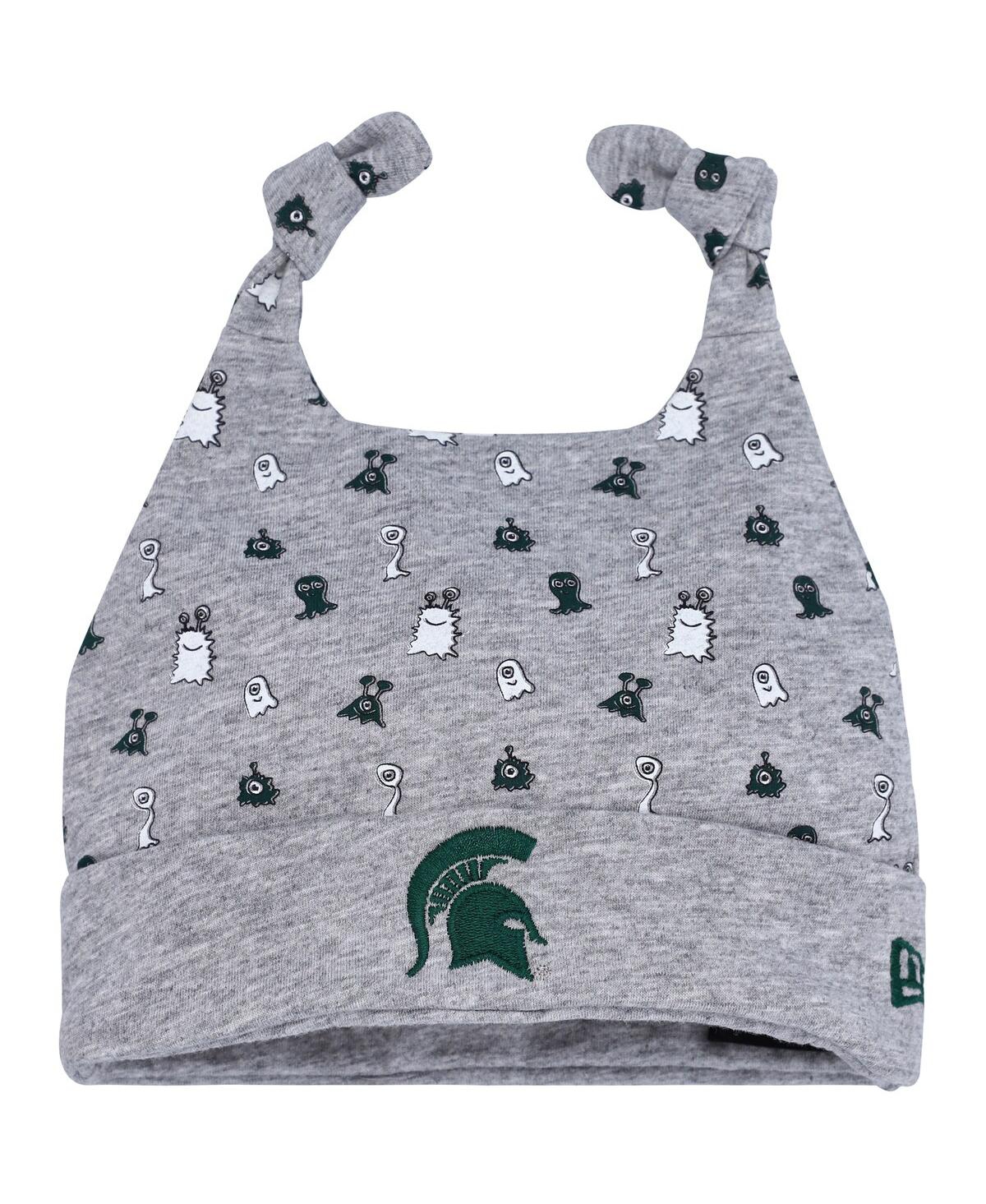 New Era Babies' Newborn And Infant Boys And Girls  Heather Gray Michigan State Spartans Critter Cuffed Knit H