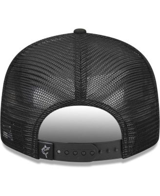 Men's Black Miami Marlins Street Trucker 9FIFTY Snapback Hat