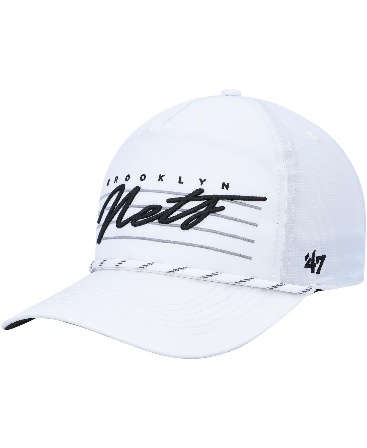 47 Brand Men's ' White Brooklyn Nets Downburst Hitch Snapback Hat