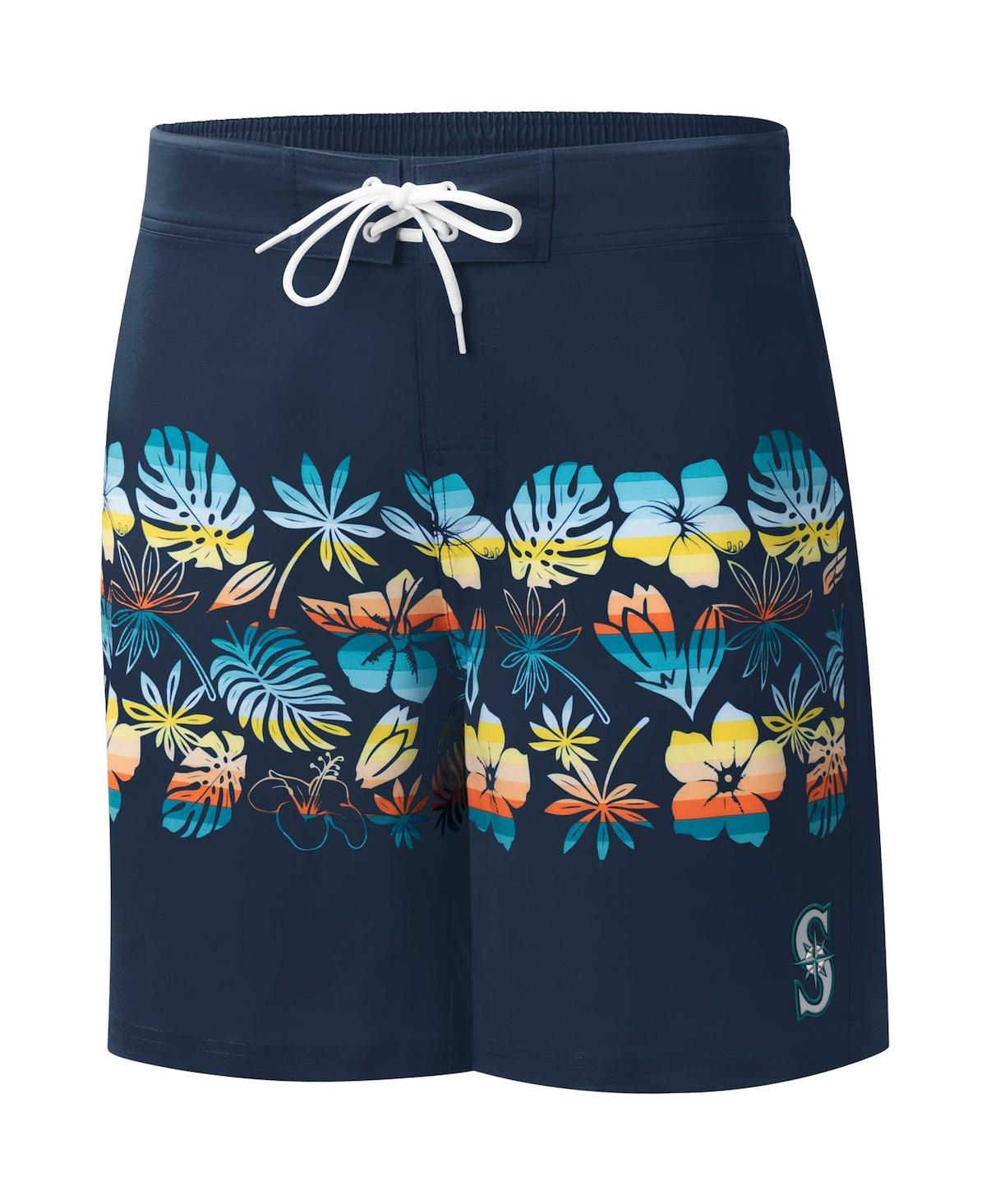 Shop G-iii Sports By Carl Banks Men's  Navy Seattle Mariners Breeze Volley Swim Shorts