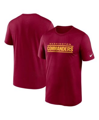 Men's Burgundy Washington Commanders Legend Wordmark Performance T-shirt