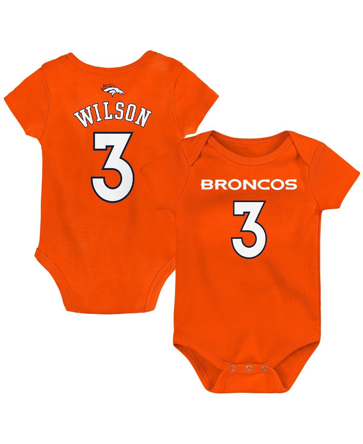 Shop Outerstuff Newborn And Infant Boys And Girls Russell Wilson Orange Denver Broncos Mainliner Player Name And Num