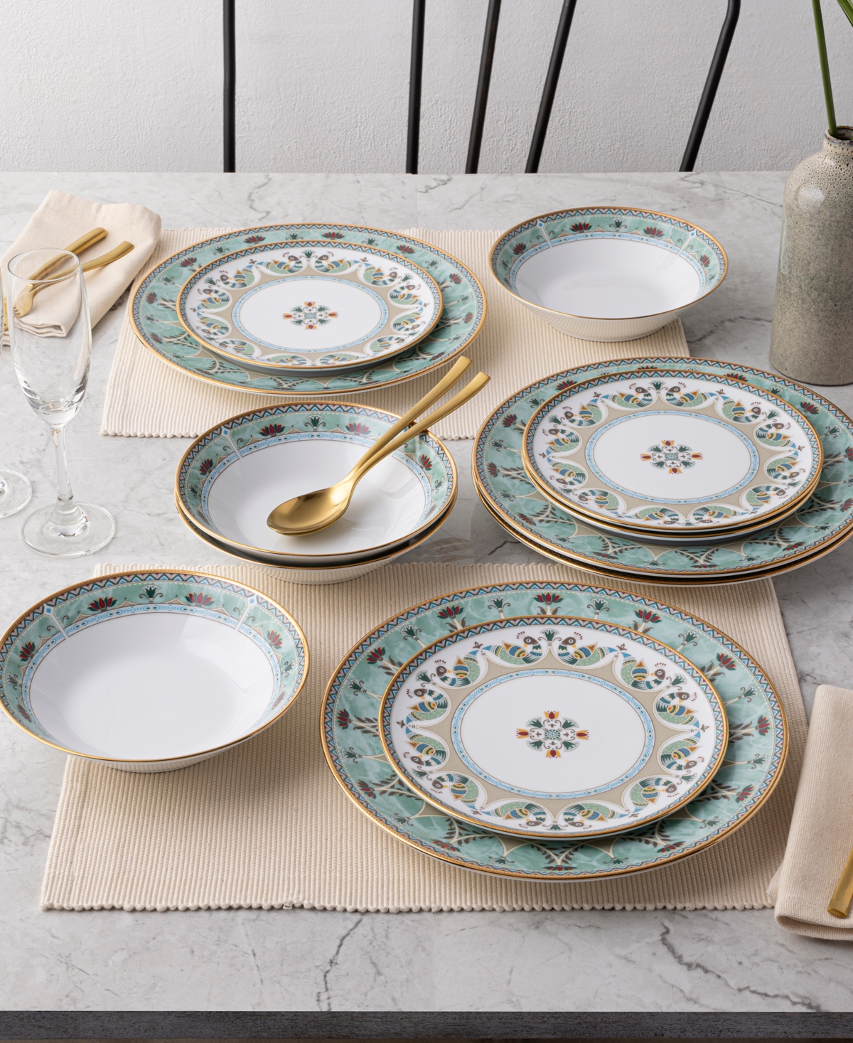 Noritake Serene Garden 4 Piece Salad Plates Set, 8.25