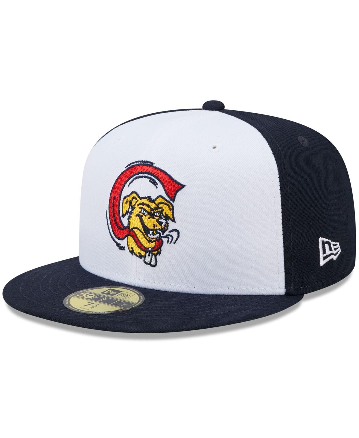 New Era Men's  White, Navy Charleston Riverdogs Marvel X Minor League 59fifty Fitted Hat In White,navy