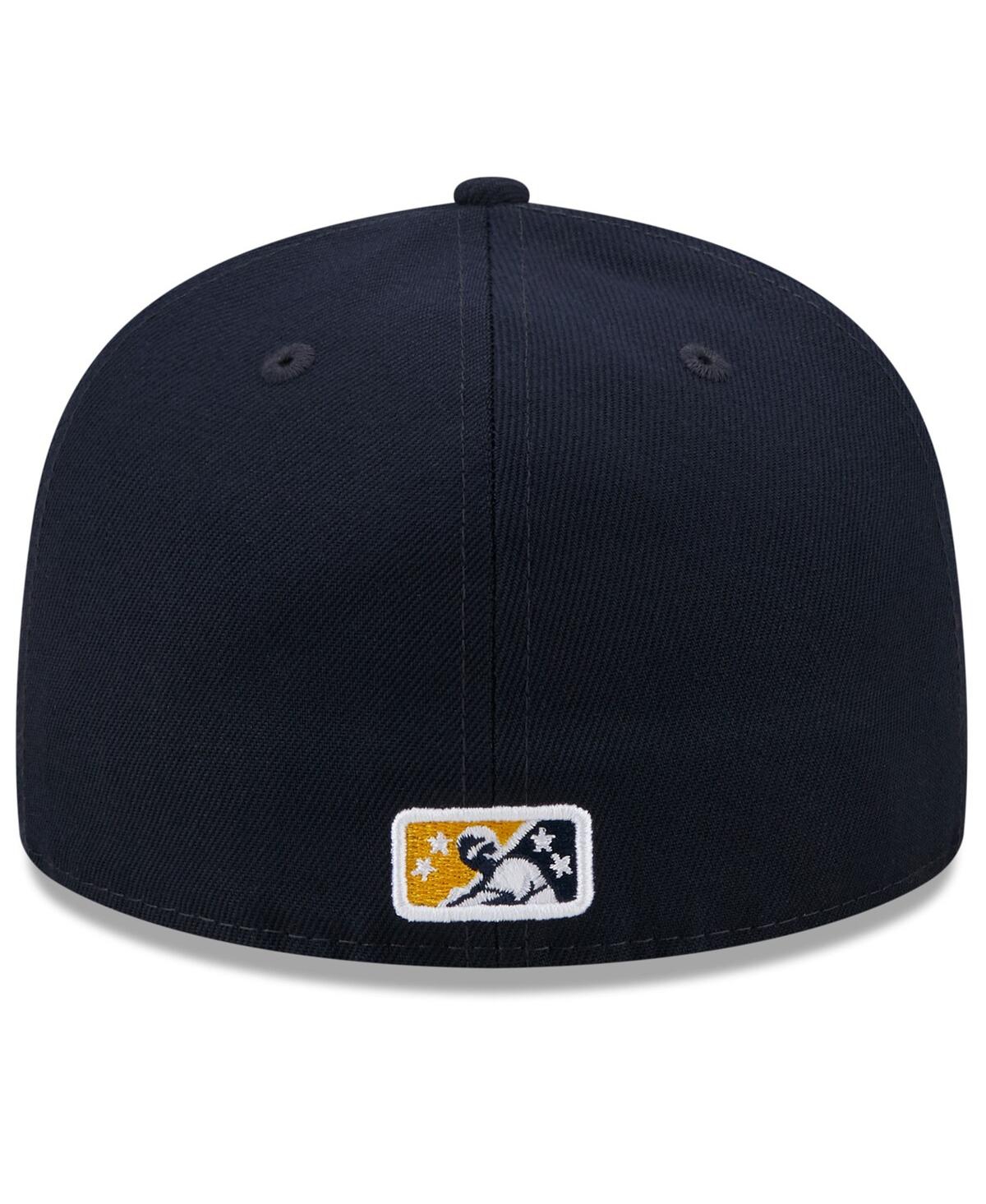 New Era Men's  White, Navy Charleston Riverdogs Marvel X Minor League 59fifty Fitted Hat In White,navy