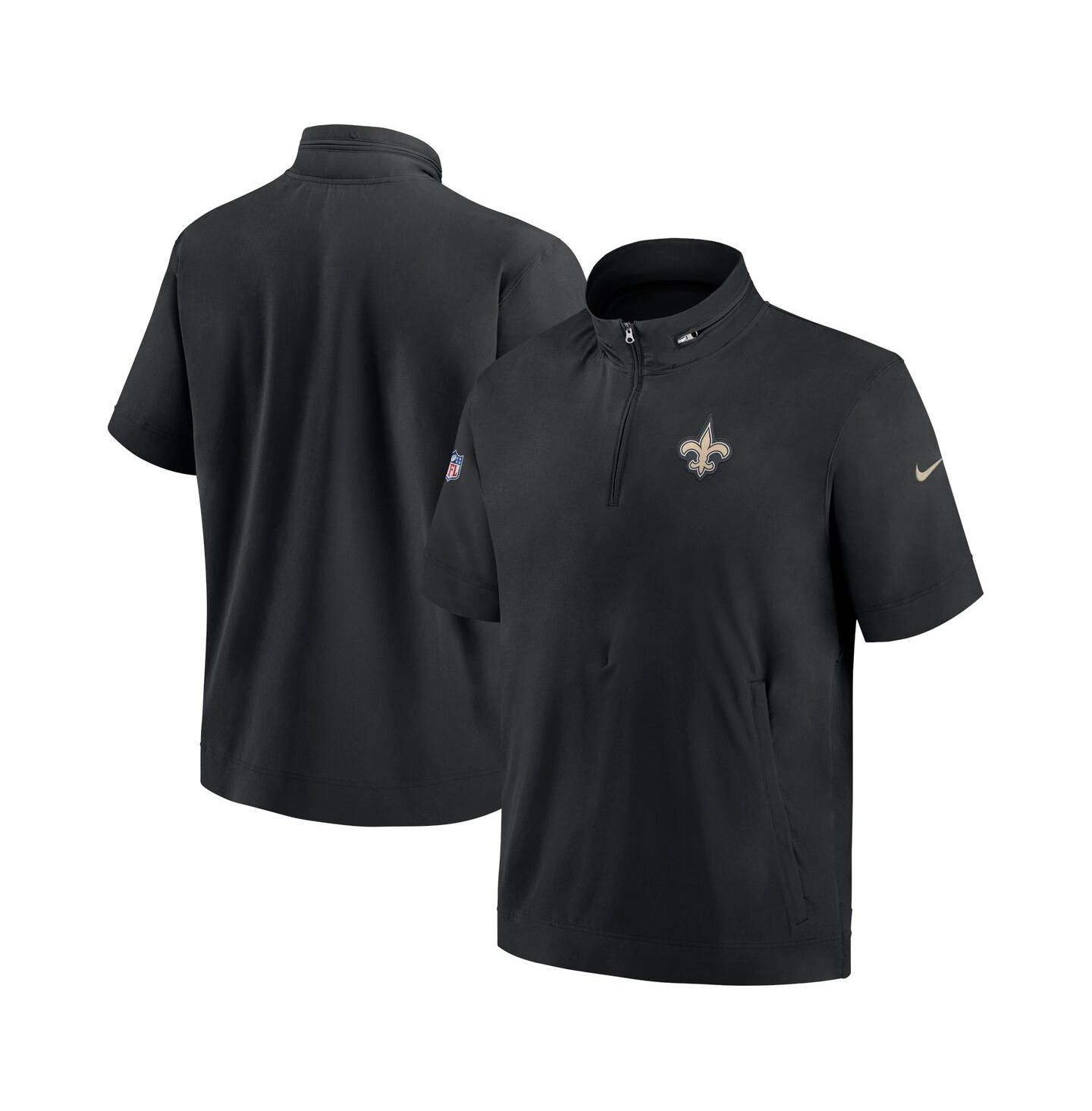 Мужская куртка Nike Black New Orleans Saints Sideline Coach Short Sleeve Quarter-Zip — фото 4