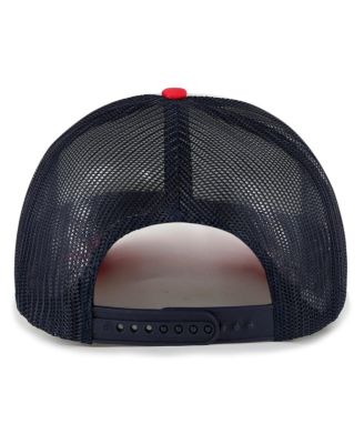 Men's White Boston Red Sox Foam Front Script Trucker Snapback Hat