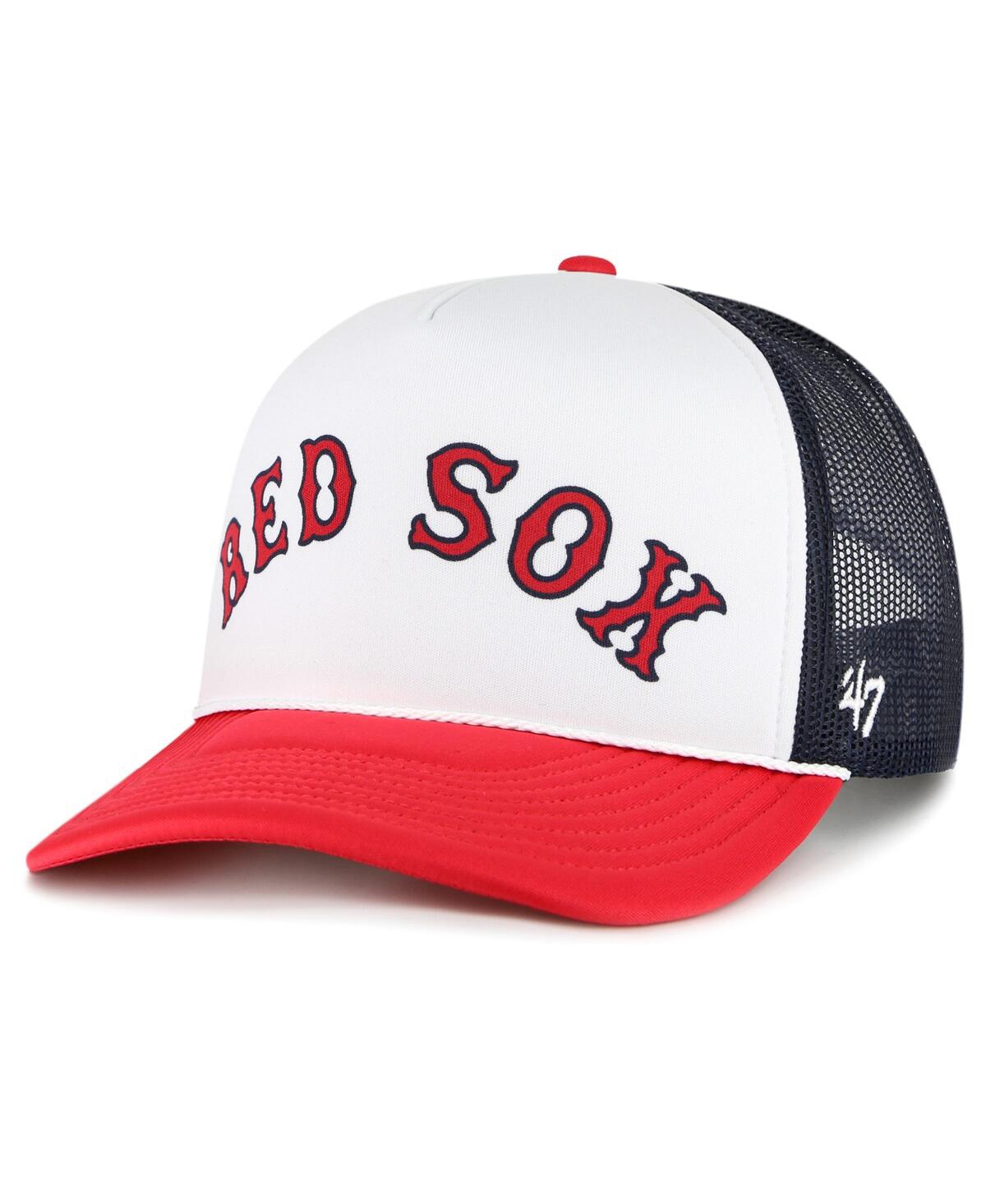 47 Brand Men's ' White Boston Red Sox Foam Front Script Trucker Snapback Hat In White