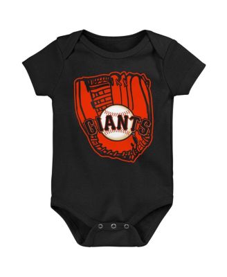 Infant Boys and Girls Orange, Black, White San Francisco Giants Minor League Player Three-Pack Bodysuit Set