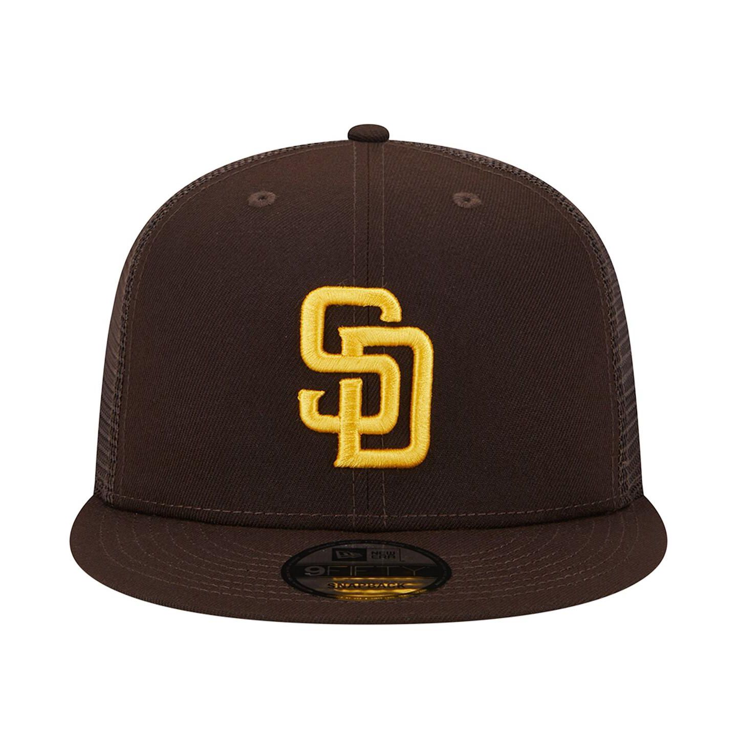 Мужская кепка New Era Brown San Diego Padres Team Color Trucker 9FIFTY Snapback Hat — фото 4