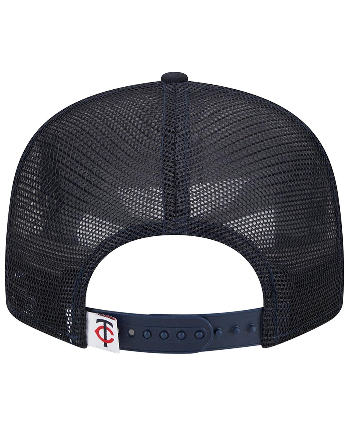 NEW ERA MEN'S NEW ERA NAVY MINNESOTA TWINS TEAM COLOR TRUCKER 9FIFTY SNAPBACK HAT 
