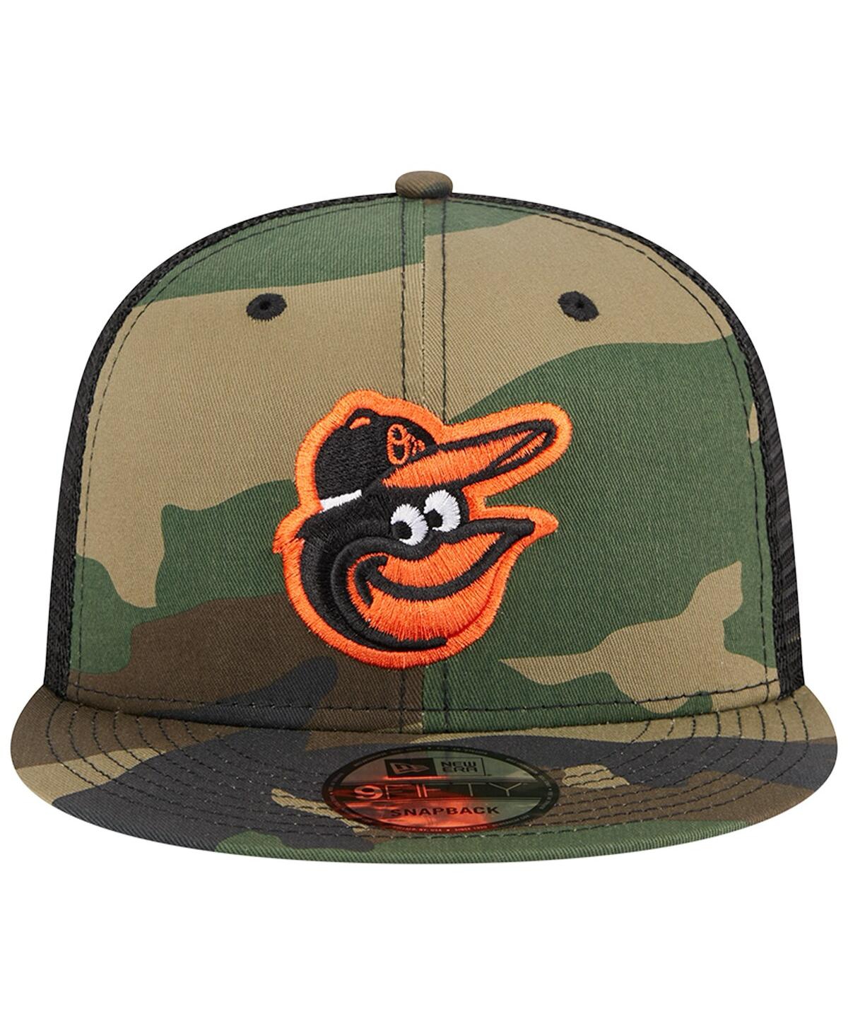 New Era Men's  Camo Baltimore Orioles Woodland Camo Trucker 9fifty Snapback Hat In Camo