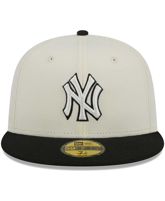 New Era Men's Stone, Black New York Yankees Chrome 59FIFTY Fitted Hat ...