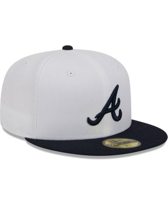 Men's White, Navy Atlanta Braves Optic 59FIFTY Fitted Hat