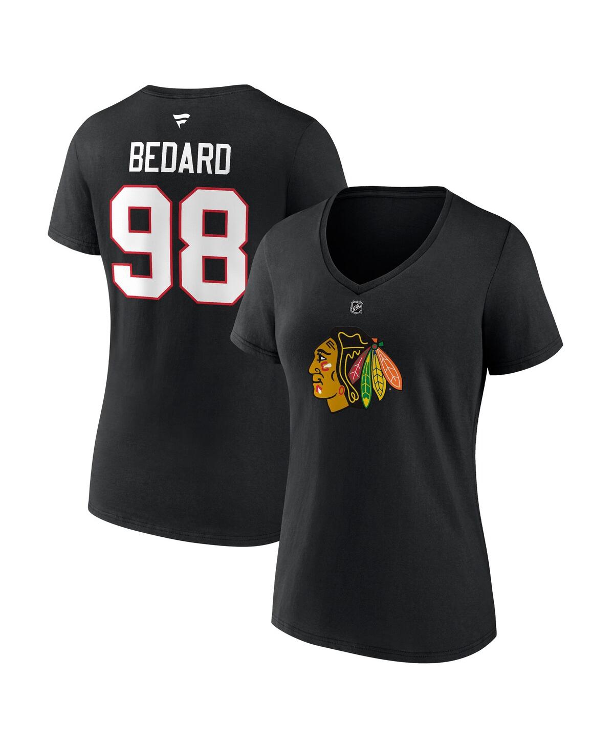 Fanatics Women's  Connor Bedard Black Chicago Blackhawks 2023 Nhl Draft Authentic Stack Player Name A In Black