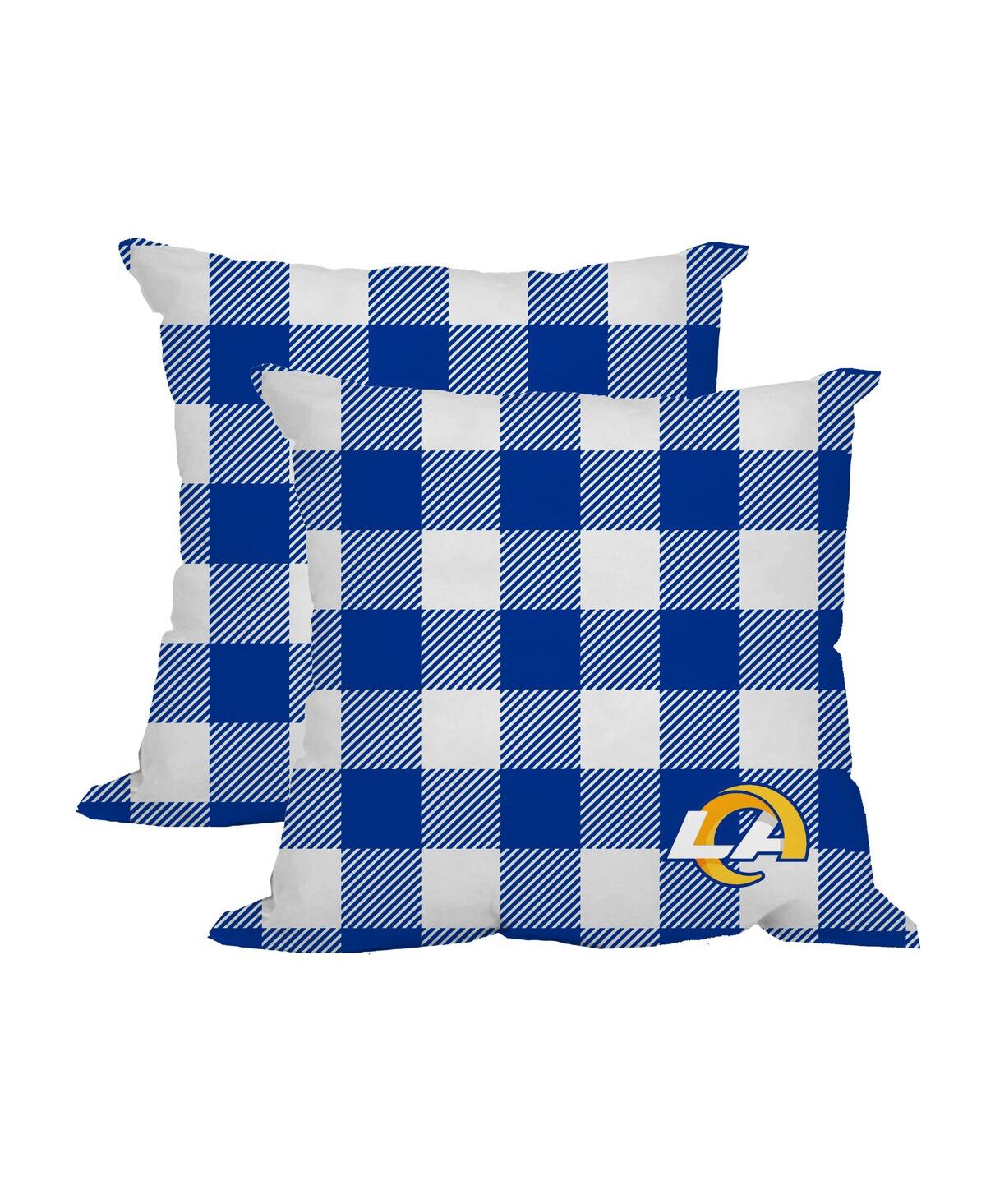 Los Angeles Rams 2-Pack Buffalo Check Plaid Outdoor Pillow Set - Blue