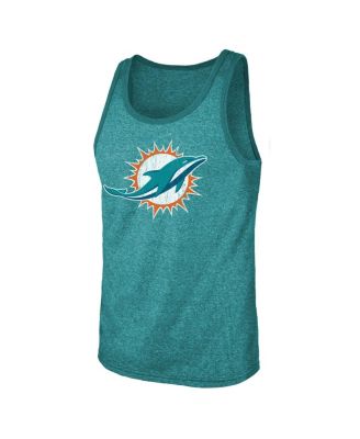 Men's Tua Tagovailoa Aqua Miami Dolphins Name and Number Tri-Blend Tank Top