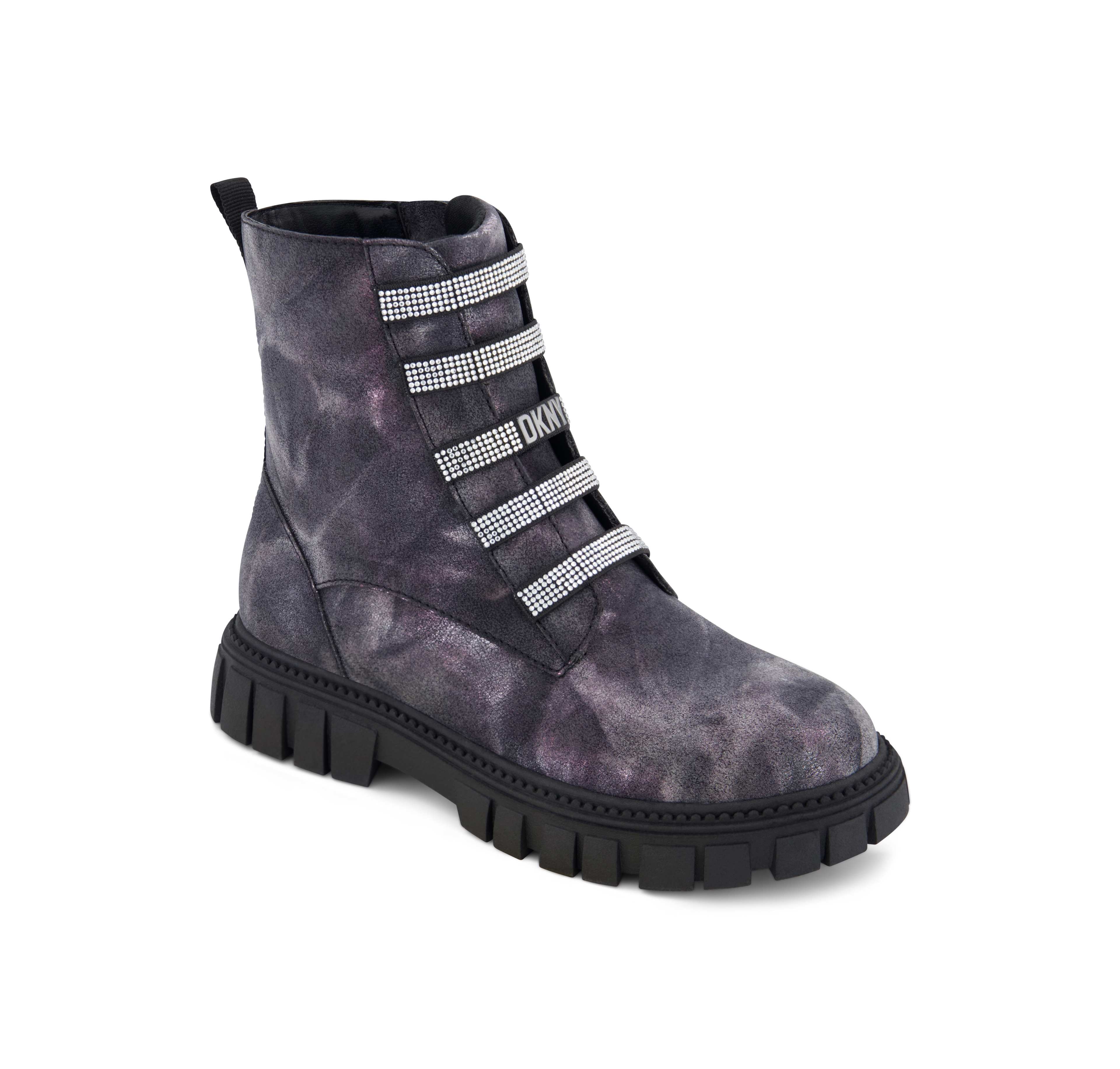 Dkny Girls Carrie Side Zipper Moto Shine Boots