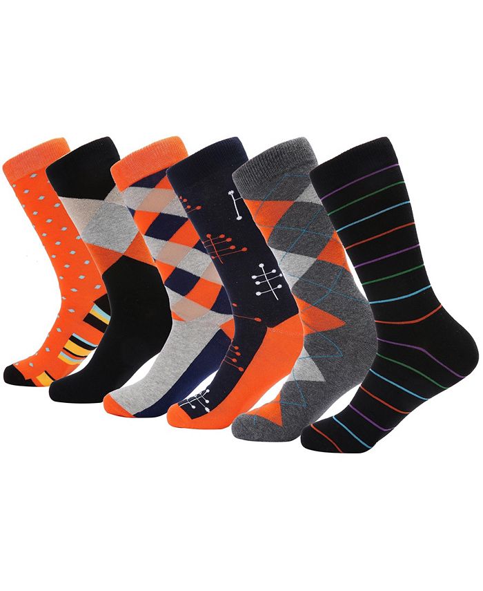 Mio Marino Men's Conventional Pattern Dress Socks 6 pack - Macy's