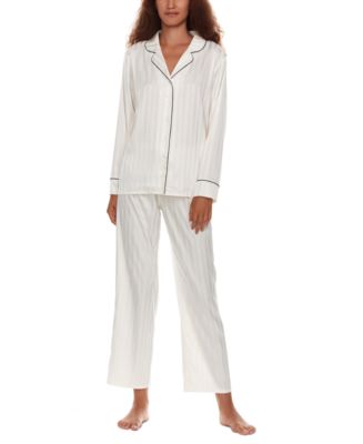 Flora by Flora Nikrooz Women's Angela 2-Pc. Shadow Striped Pajamas Set ...