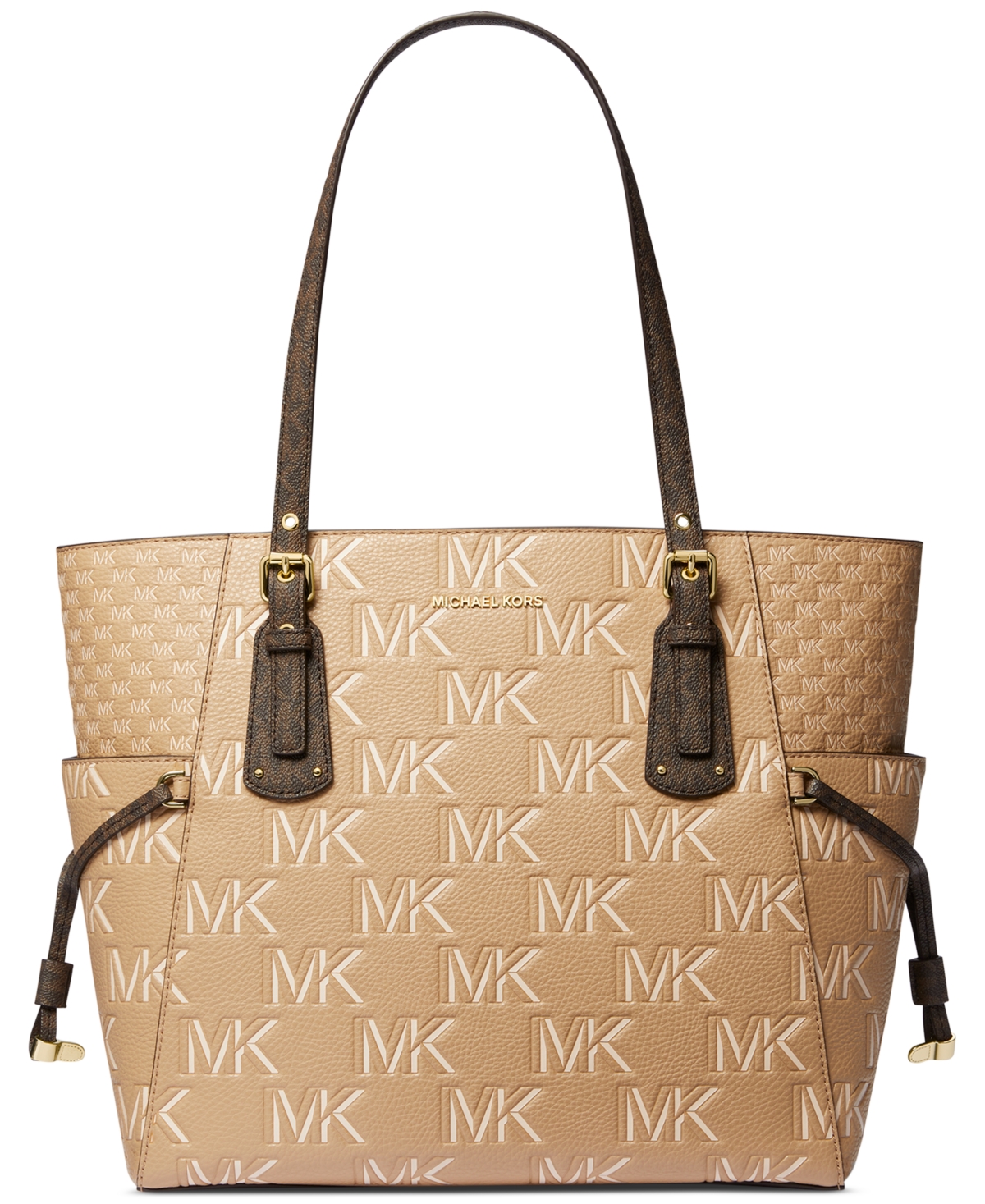 Michael Kors Michael  Voyager Logo Large East West Tote In Camel