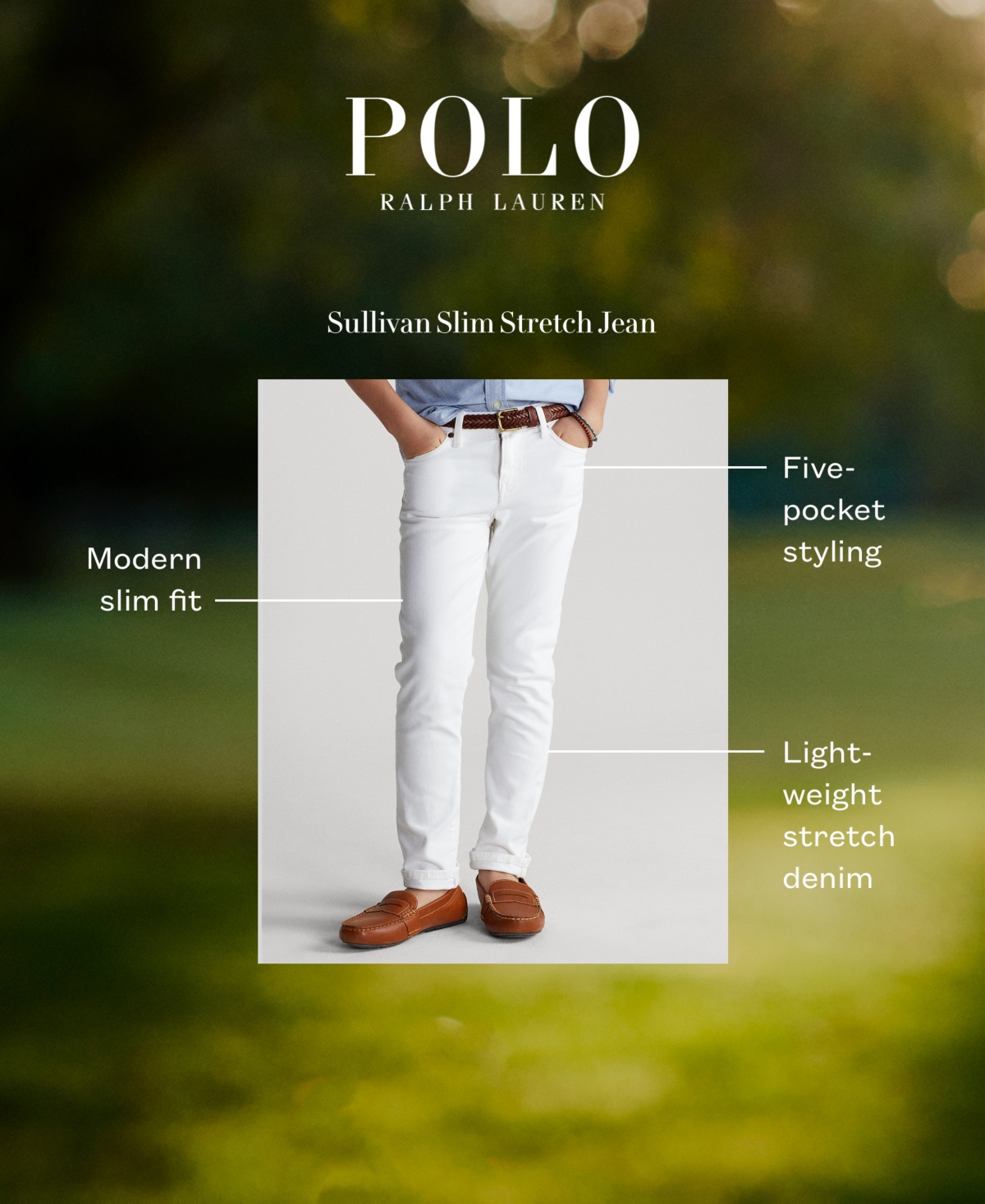 Polo Ralph Lauren Big Boys Sullivan Slim Stretch Jeans In Cohen White